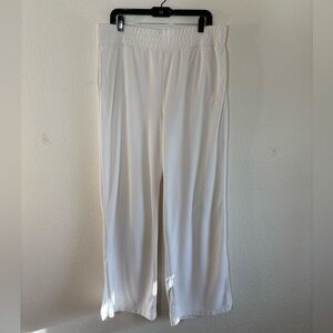 Juicy Couture White Terry Cloth Wide Leg Lounge Pants Women’s XL Side Slit GUC
